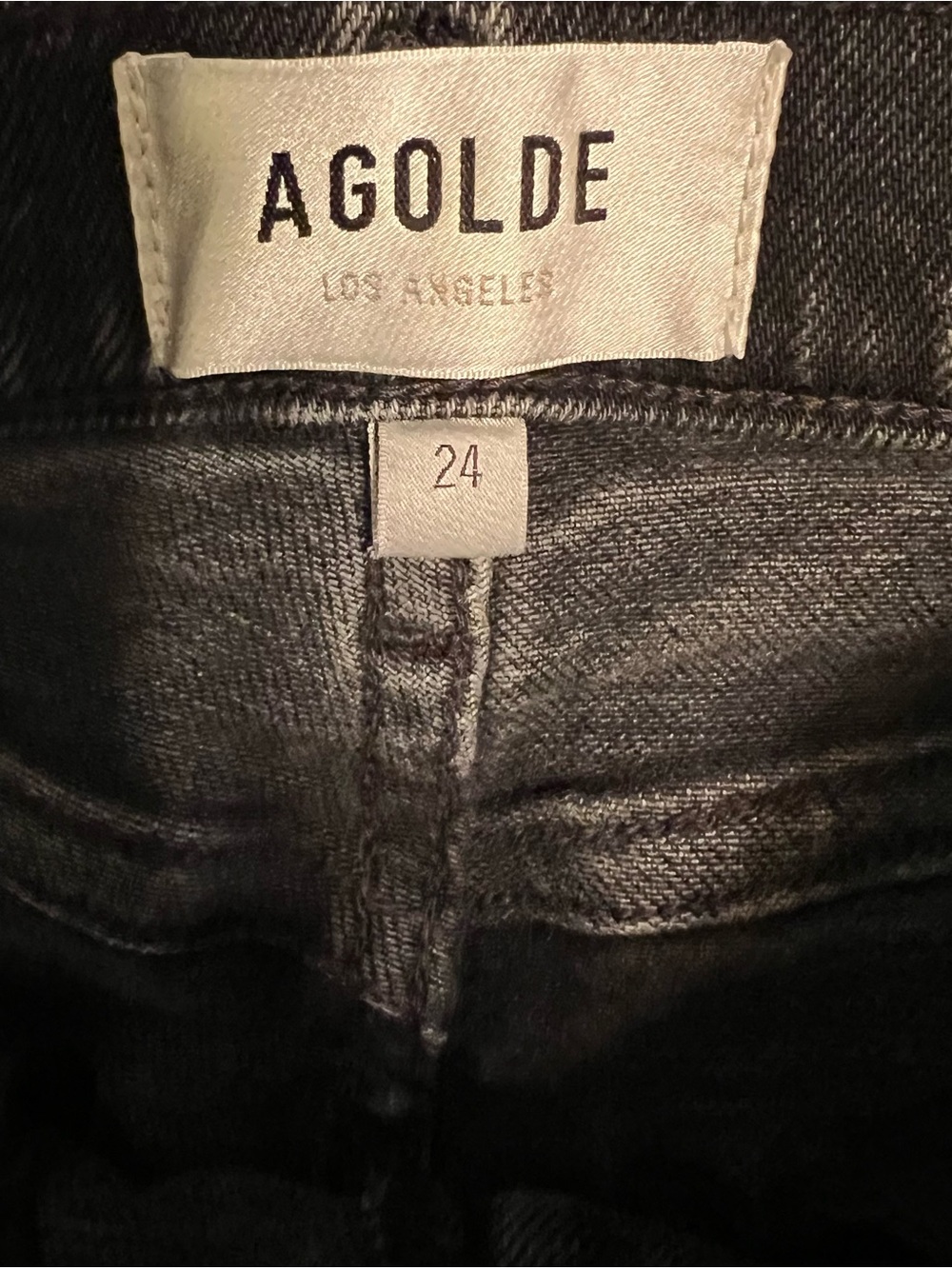 Agolde Black Harper Relaxed Straight Leg Stretch Denim Jeans EUC 24 #2764 - Picture 4 of 8